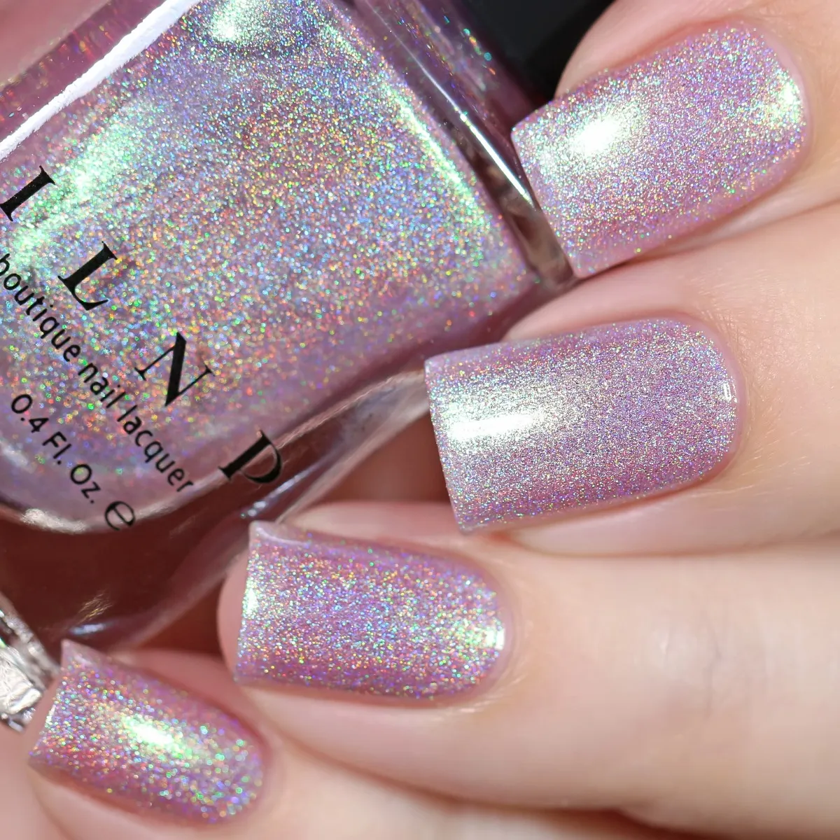ILNP Talk It Up nagellack rosa grönt holo