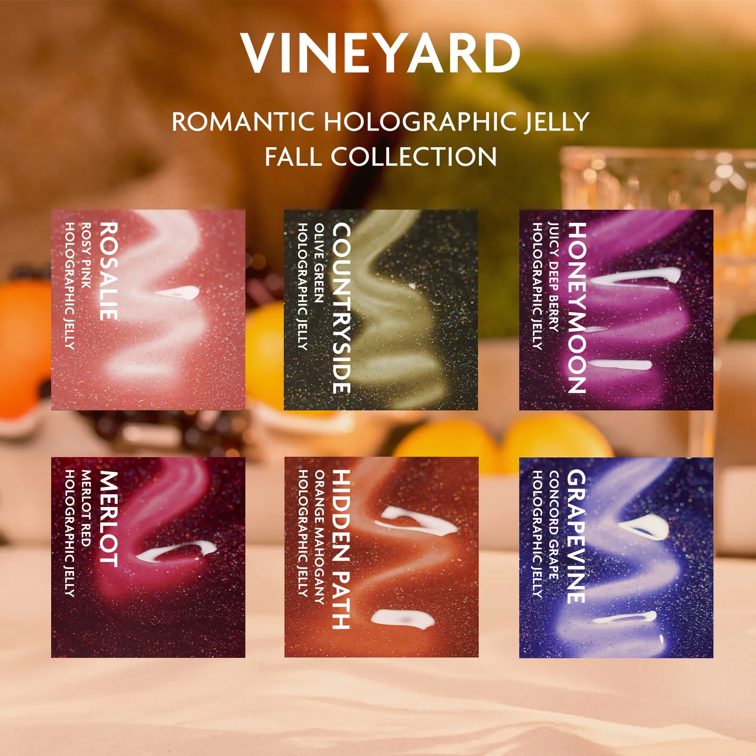 ILNP Vineyard Collection nagellackset 6-pack holografisk jelly