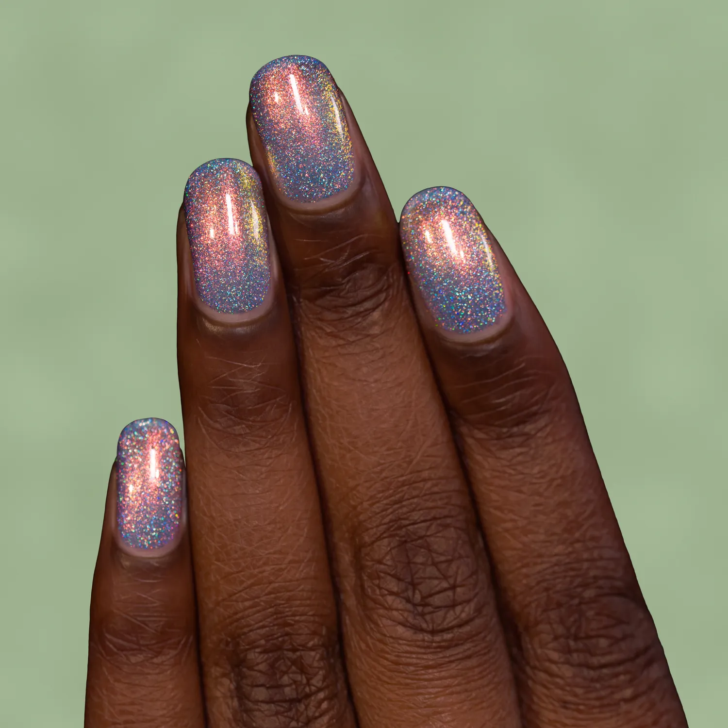 ILNP Bluebell nagellack ljusblå jelly holo