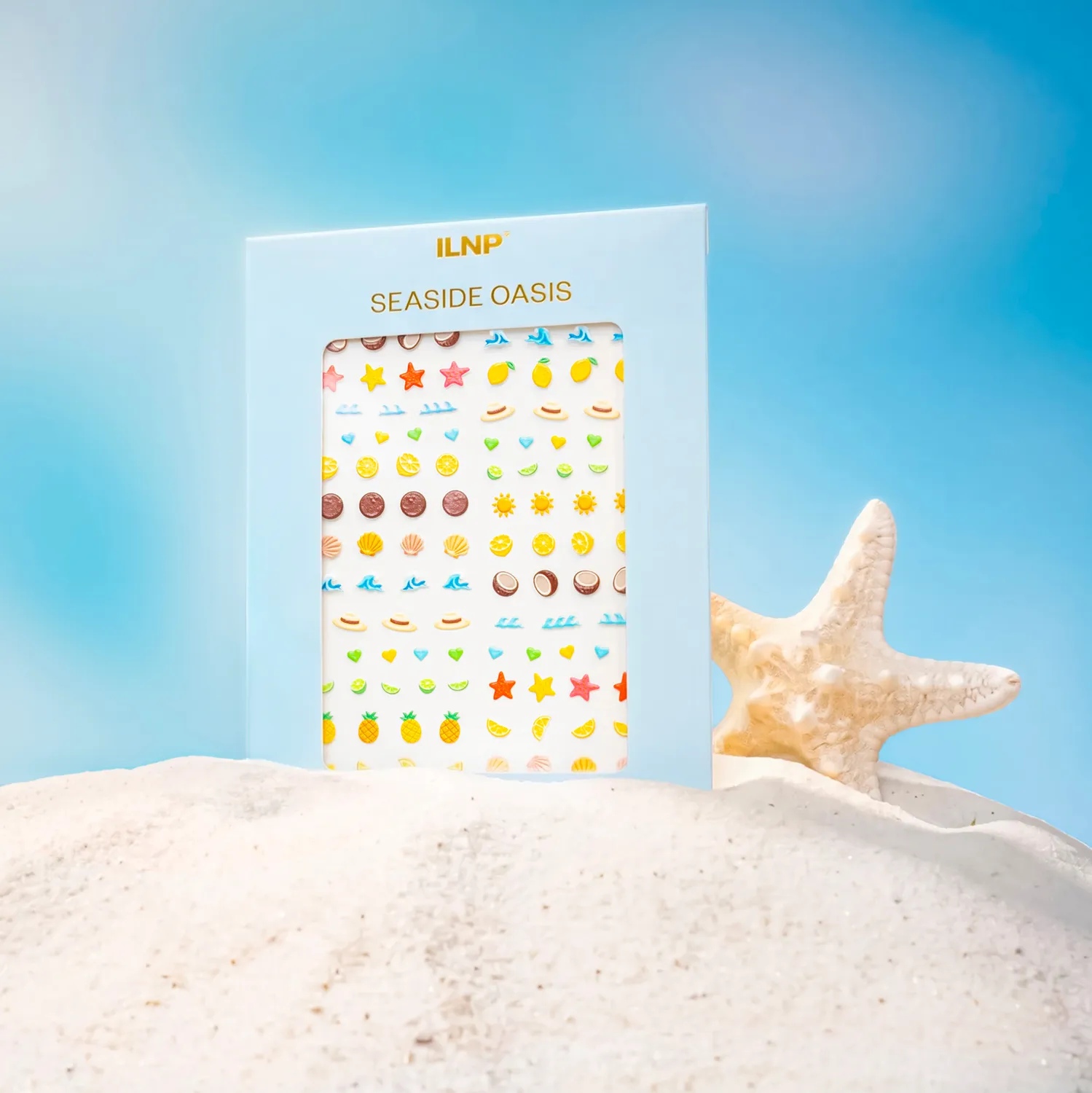 ILNP Seaside Oasis nagelstickers strandmotiv