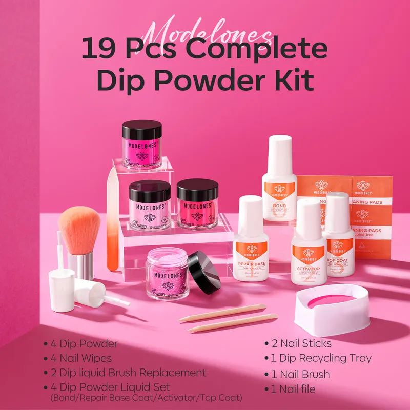 modelones Secret Beauty dippingpulver set rosa kräm