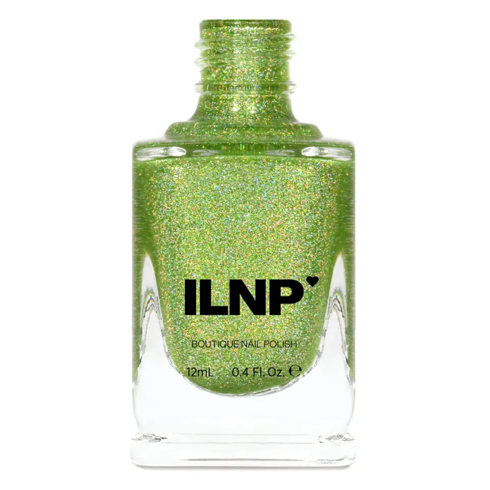 ILNP Splashed Staycation nagellack kiwigrön holografisk