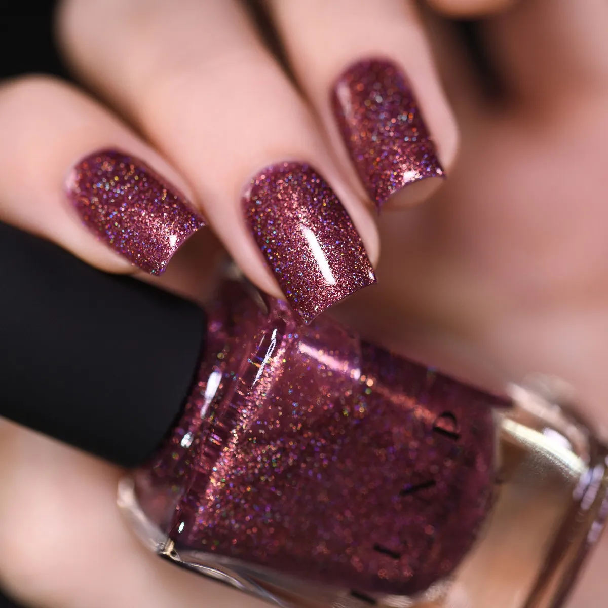 ILNP Bloodline nagellack marsala holografisk