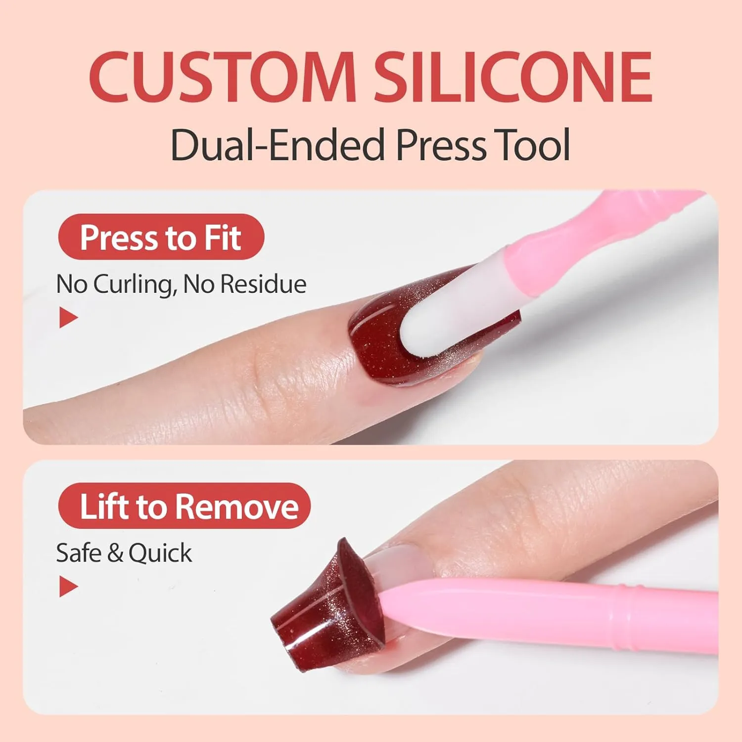 Makartt Red Cat Eye gel strips kit med UV-lampa