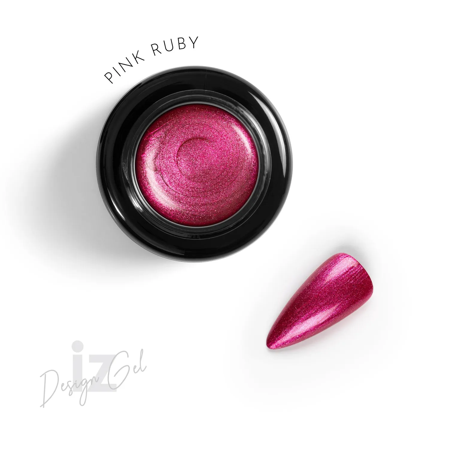 Iz Beauty Design Gel Pink Ruby DG023 nagelgel metallic