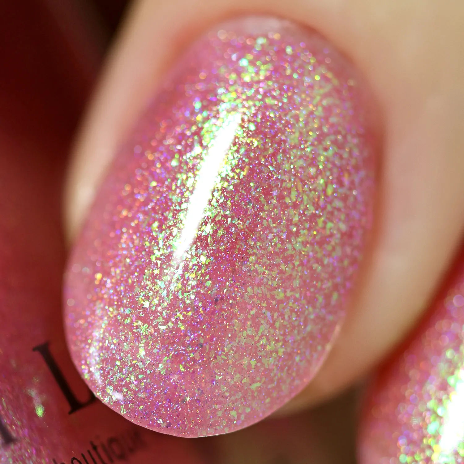 ILNP Pink Flamingo nagellack jelly holografisk rosa