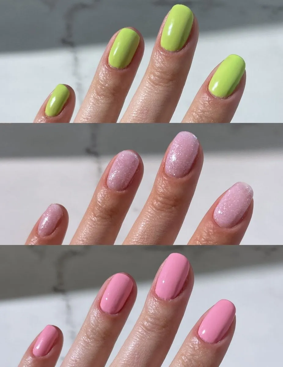 Le Mini Macaron Island Breeze gellackset trio + stickers skimrande