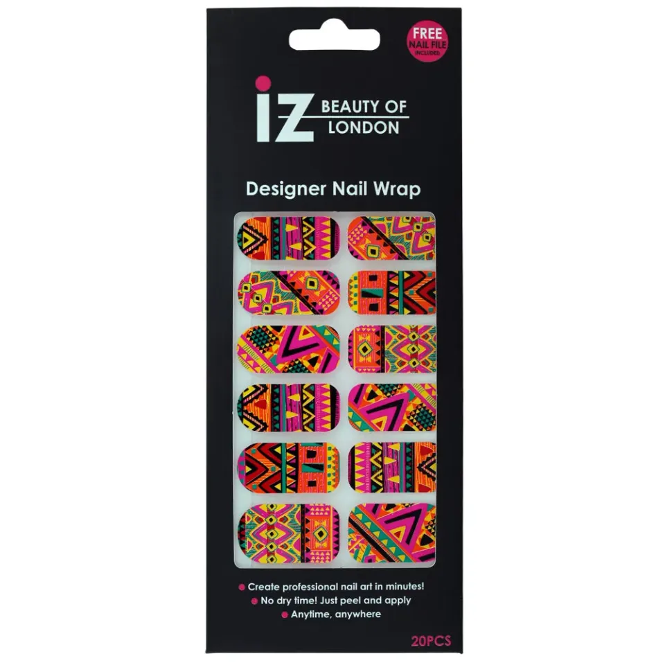 Iz Beauty Aztec Inspired nagelfolie flerfärgad mönstrad
