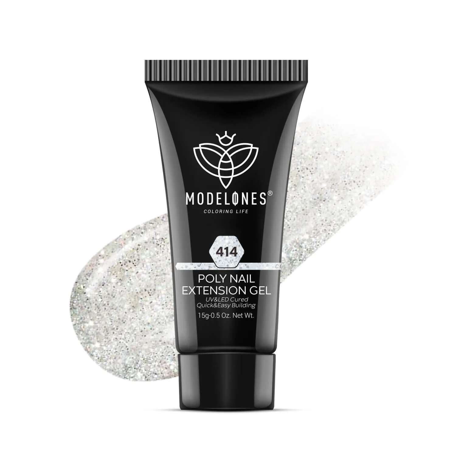 Modelones Silver Crystal polygel silver glitter 15g
