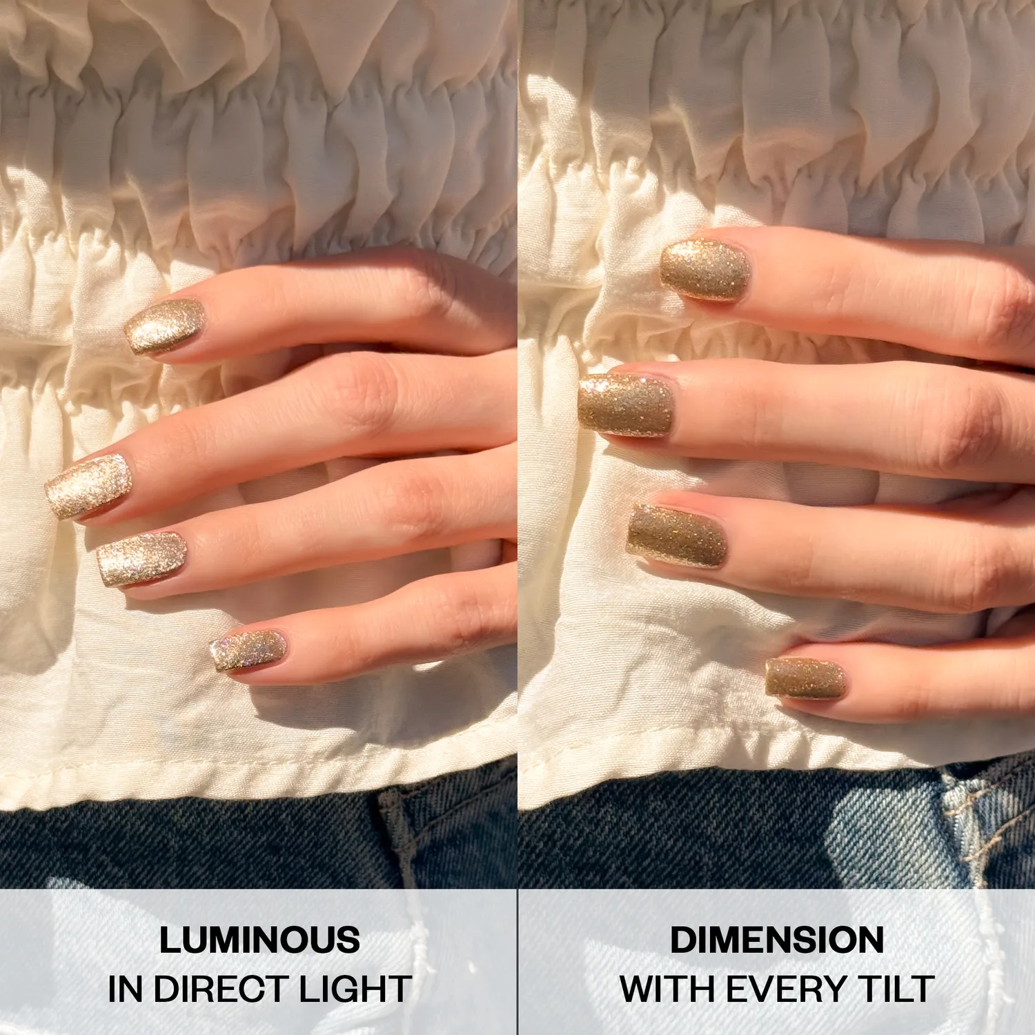 ILNP Old Money nagellack magnetisk champagne guld