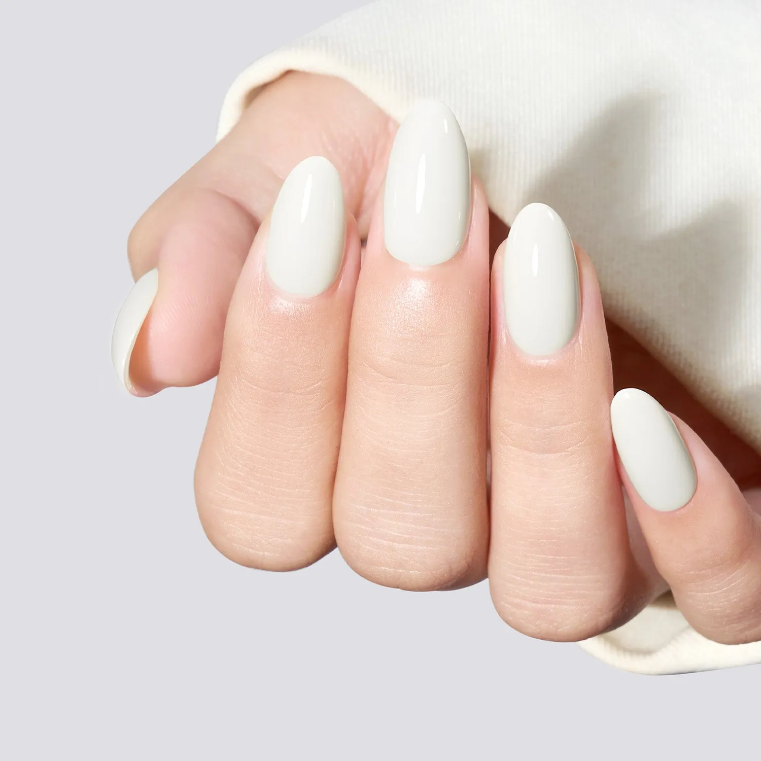 modelones Dual Glow lösnaglar rosa vit cream
