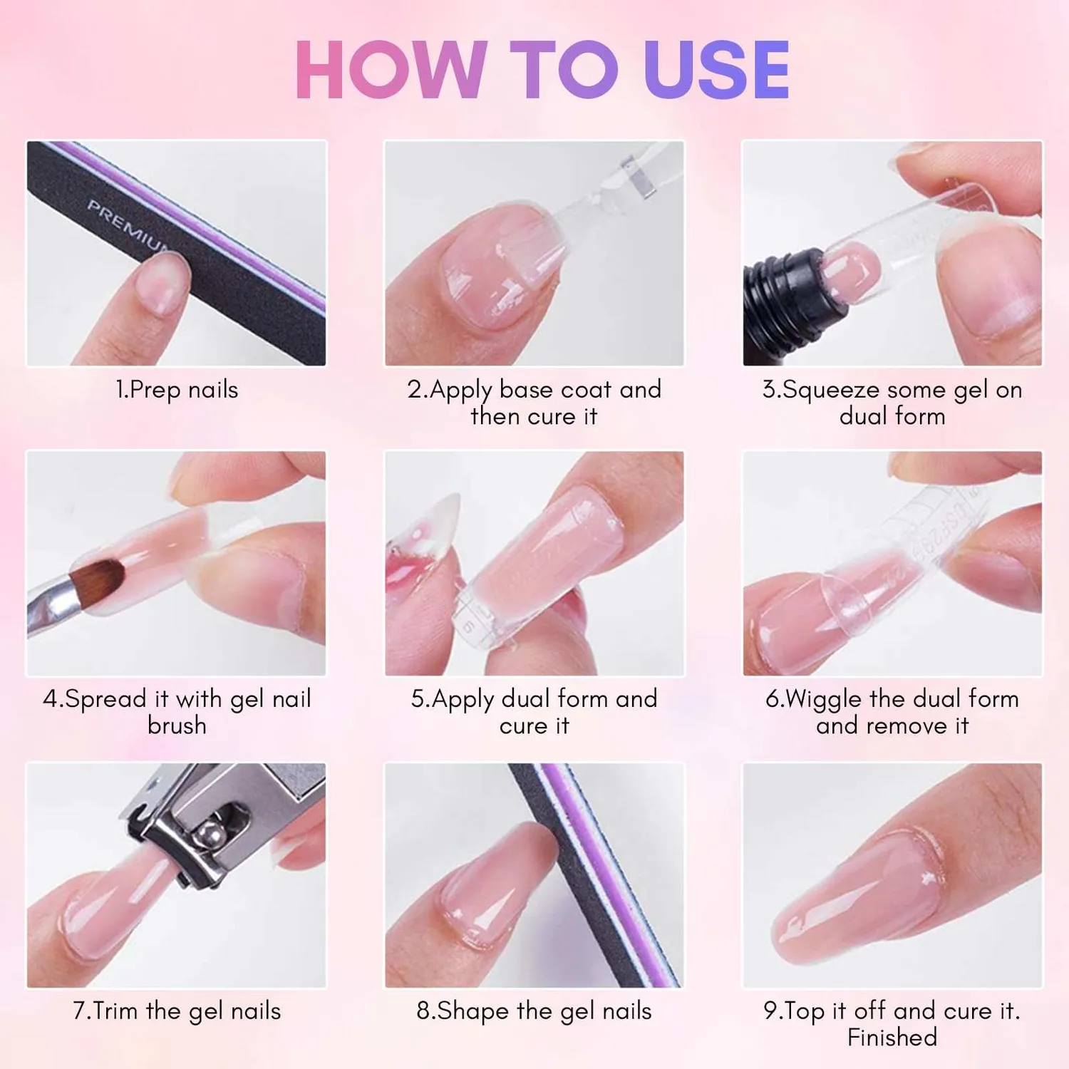 Makartt Poly Nail Gel polygel svart mjölkvit 2x50 ml slitstark