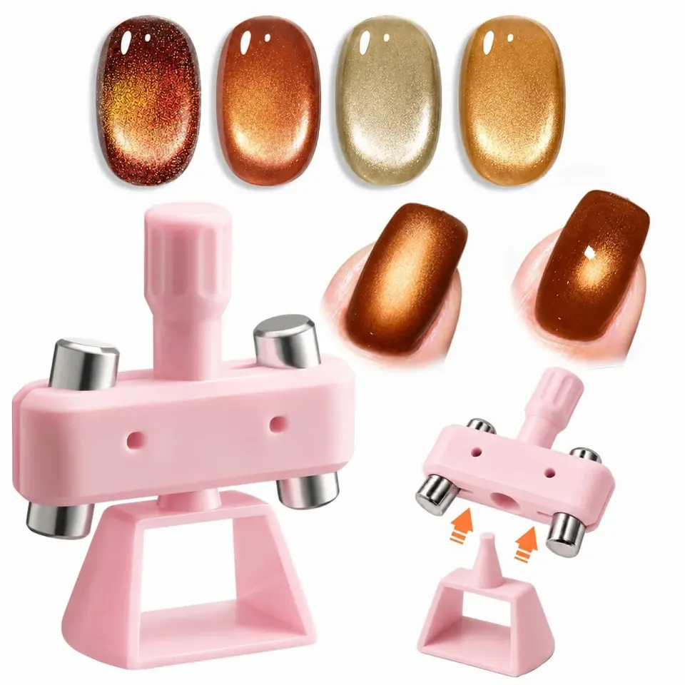 Modelones cat eye-nagelmagnet 360° dubbelhållare glassten