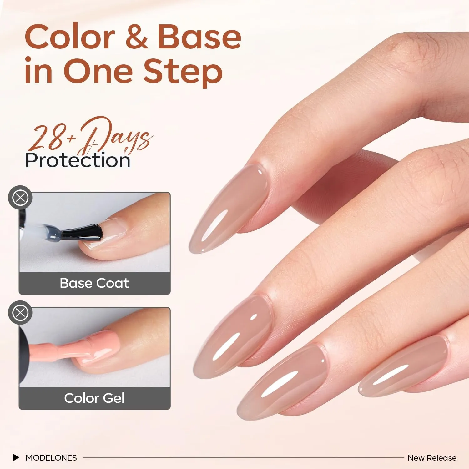Modelones Nude Rubber baslack set 6-pack 7 ml
