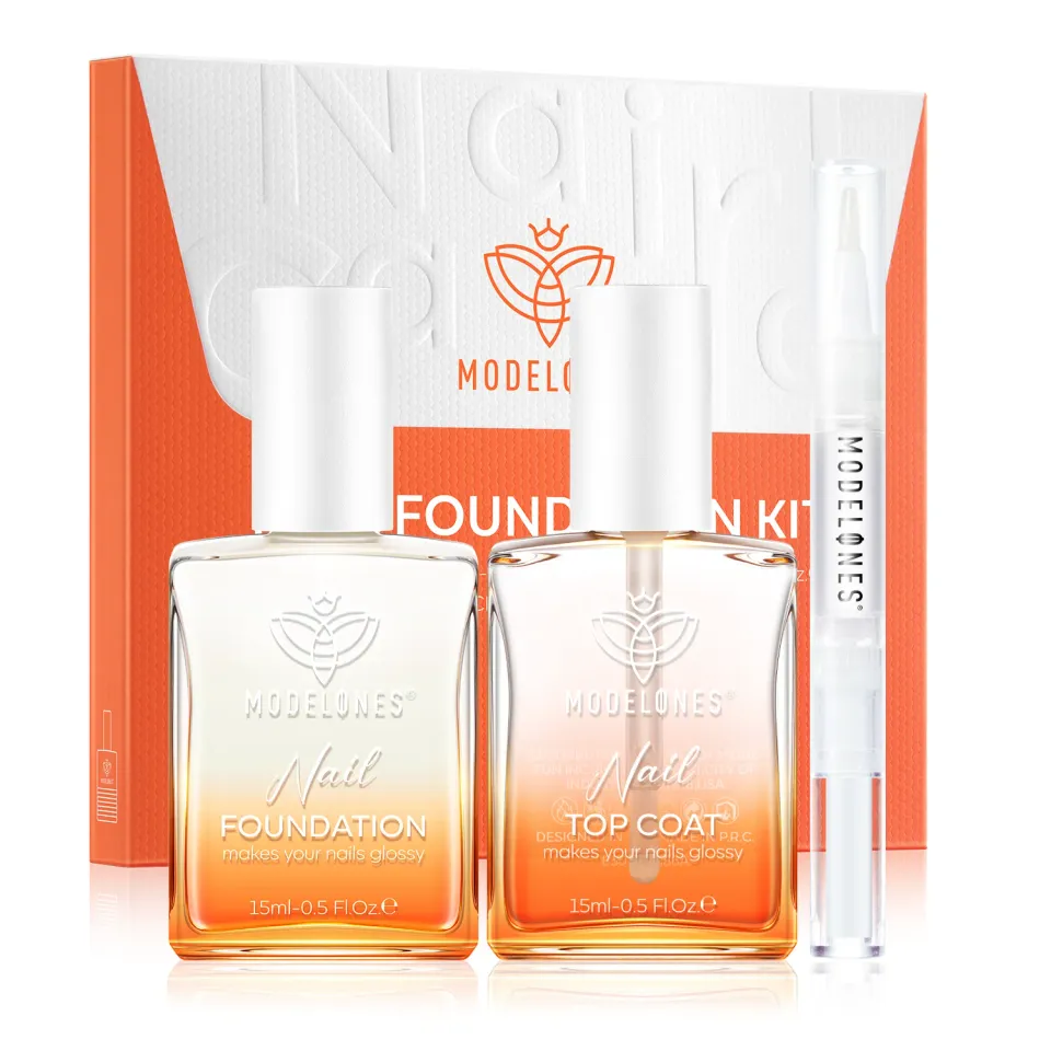 Modelones Nail Foundation nagelkit Pearl White 3-delar