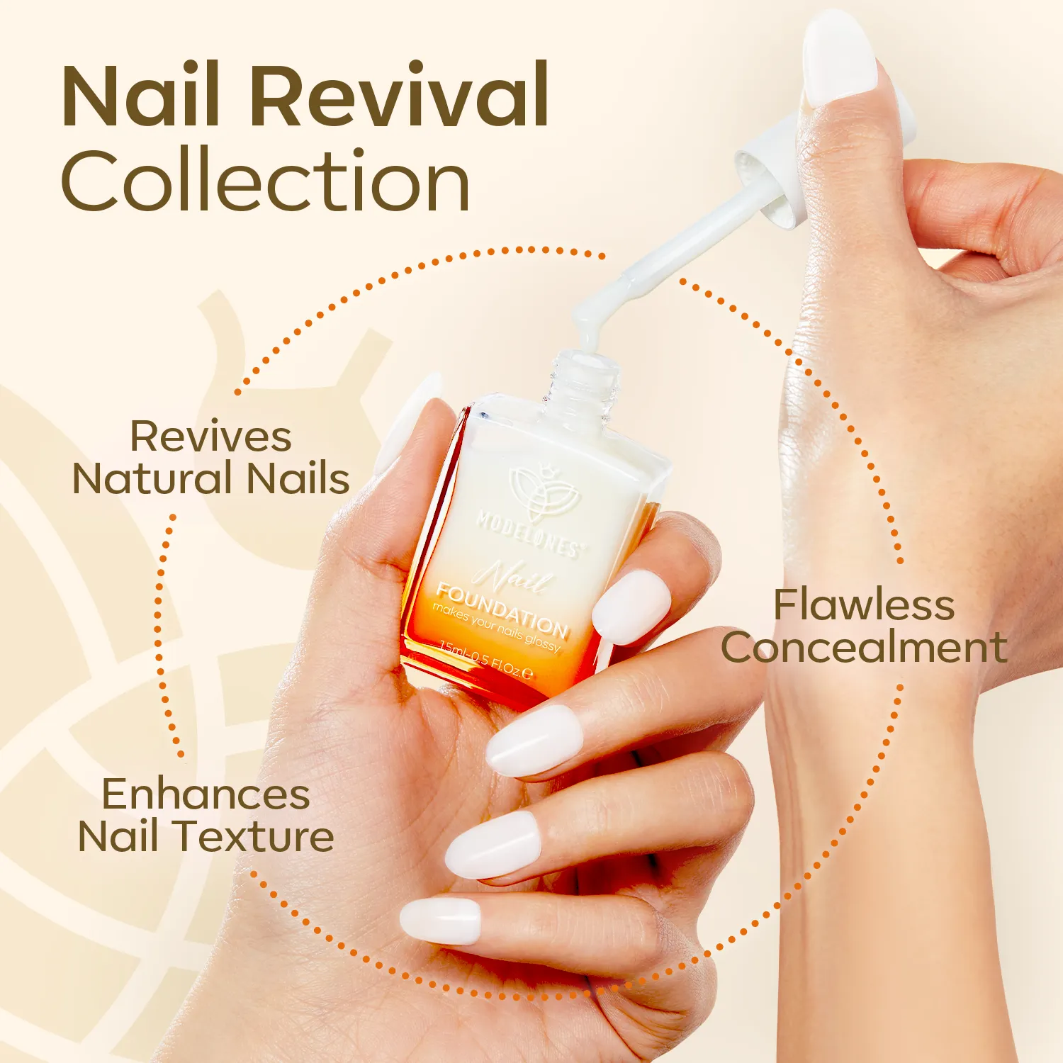 Modelones Nail Foundation nagelkit Pearl White 3-delar