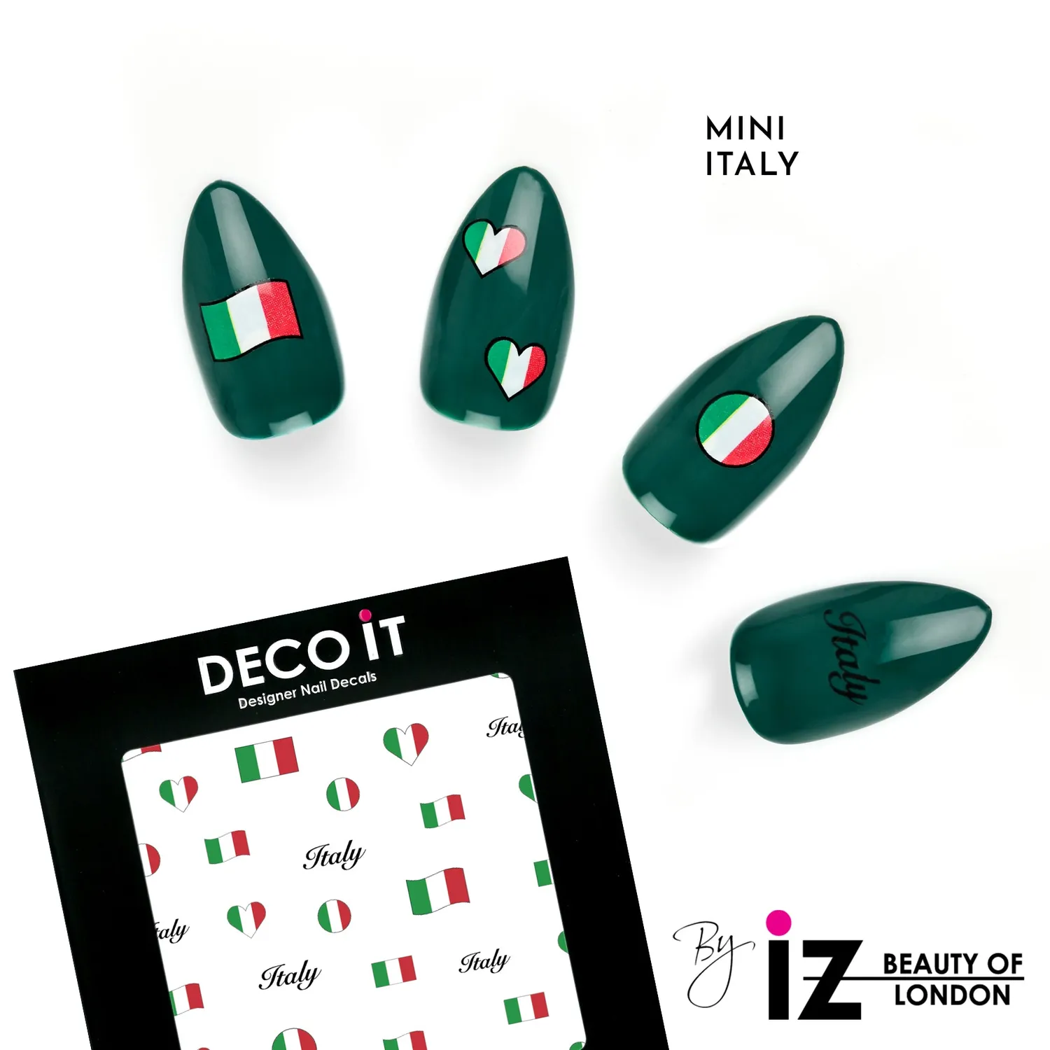 Iz Beauty Mini Italy Flag nageldekaler Italien mini