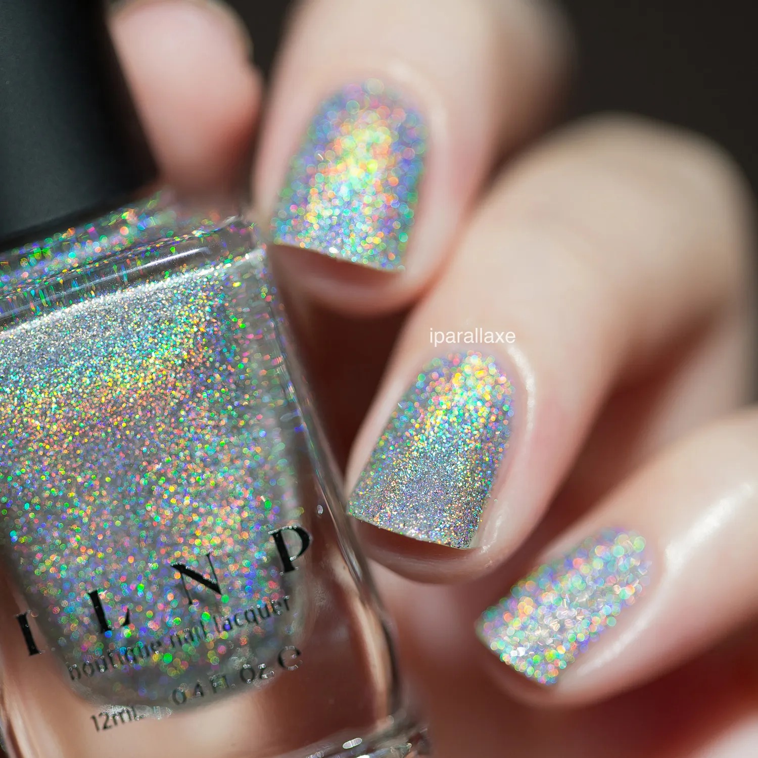 ILNP MEGA X nagellack holografiskt silverglitter
