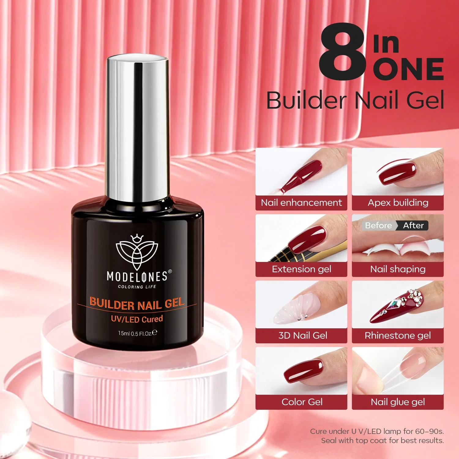 Modelones Wine Red byggel 15 ml vinröd förstärkning