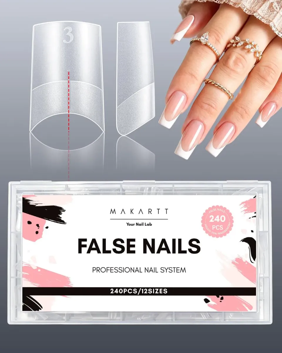 Makartt Half Cover nageltippar tapered square M 240-pack