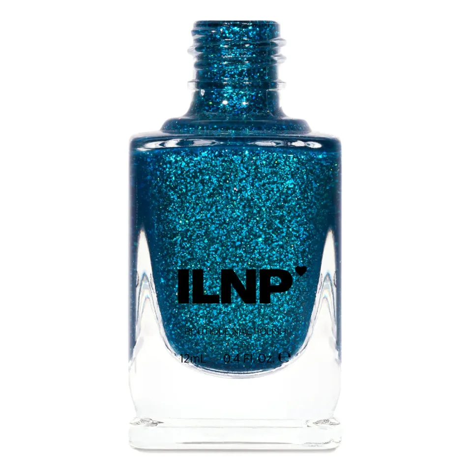 ILNP Courtyard Good Mornings nagellack teal holografisk