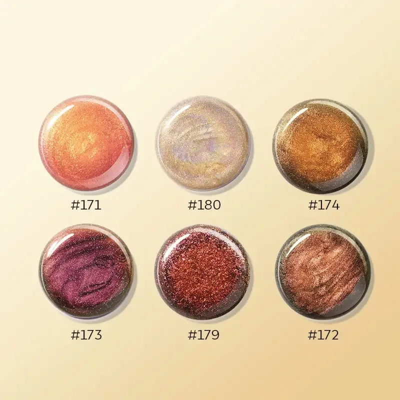 Modelones Crystal Amber nagellackset 6-pack – guldbrun shimmer