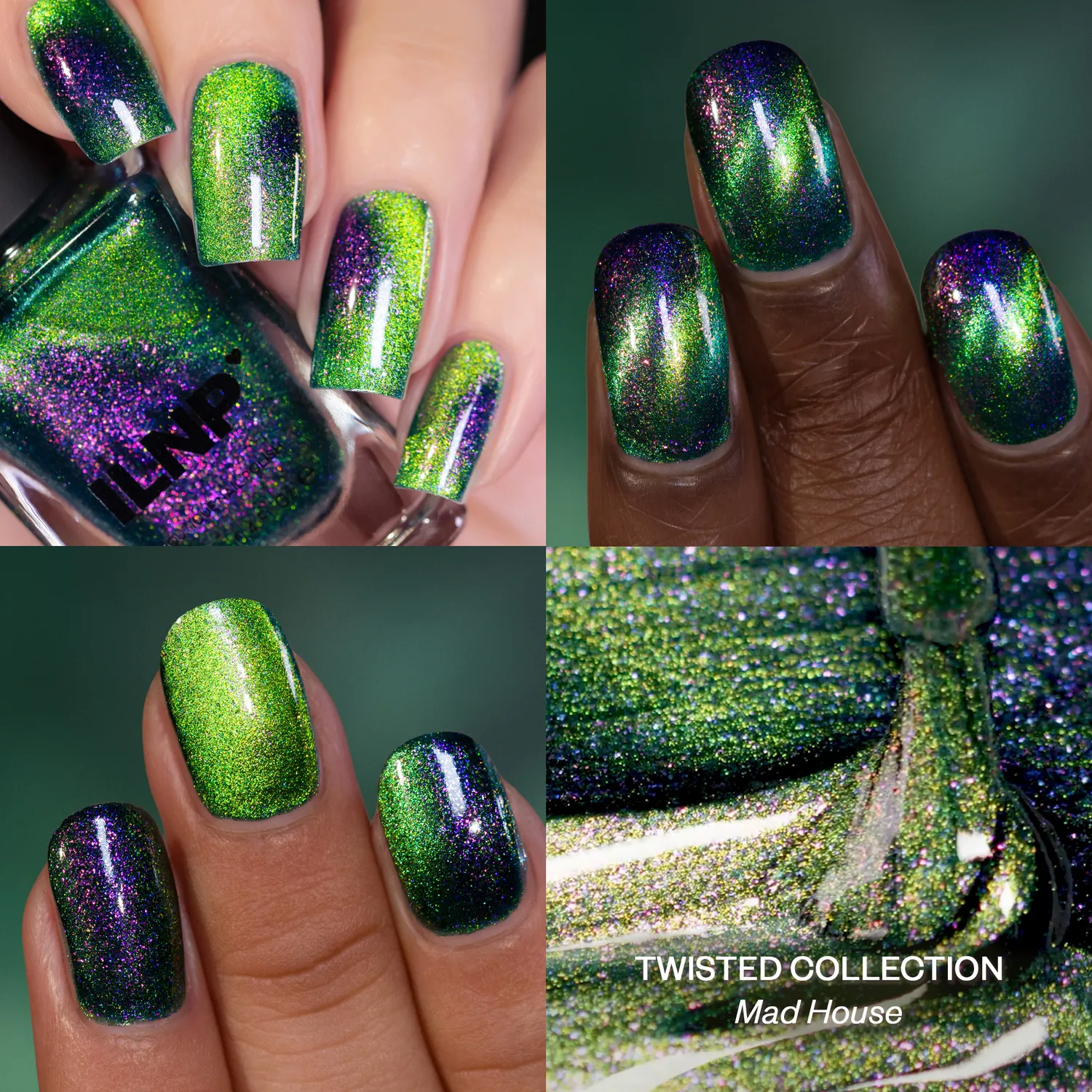ILNP Twisted Mad House nagellack magnetisk grön
