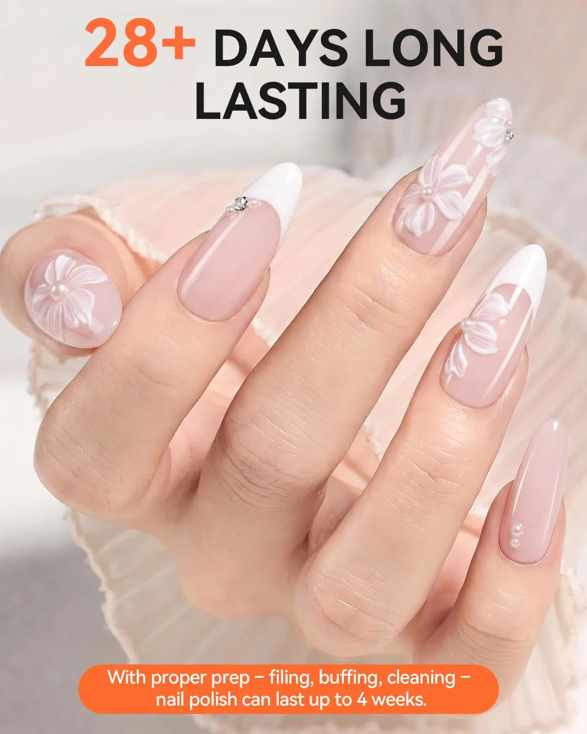 Makartt 3D Gel nail art gel vit skulpterbar