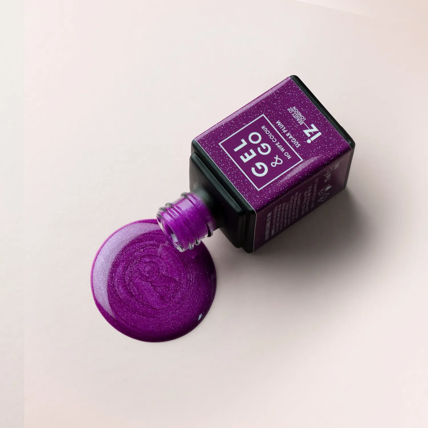 GEL&GO Sugar Plum GG1080 gellack glitter 12 ml djup magenta