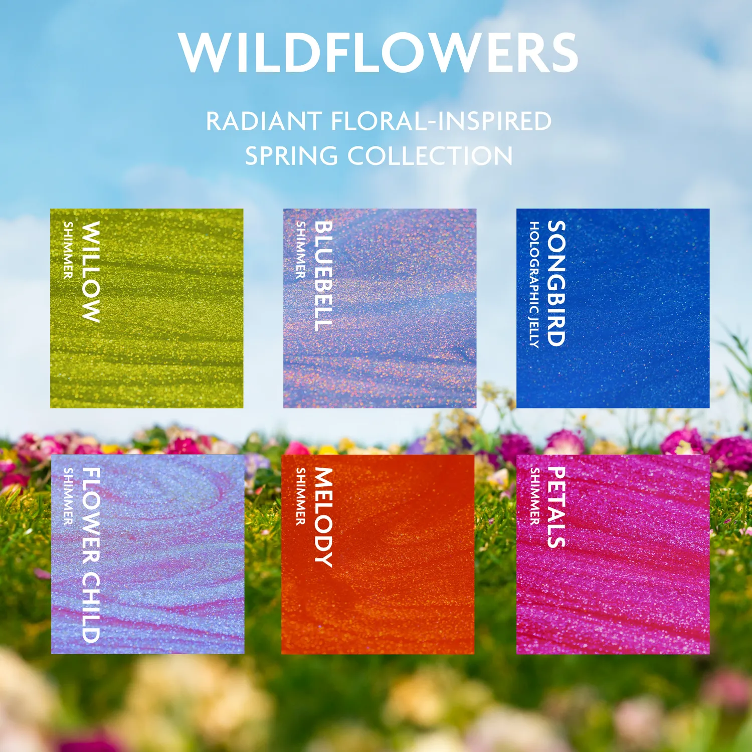 ILNP Wildflowers nagellack 6-pack skiftande skimmer