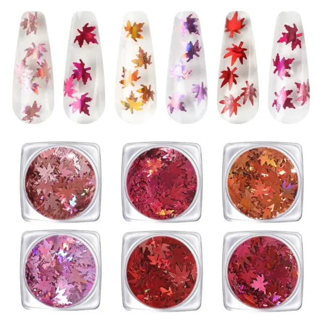 Modelones Maple Sequins nagelglitter 6 färger rött