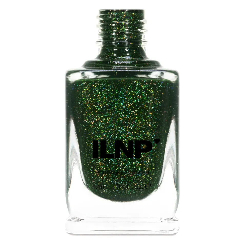 ILNP Forest Drive nagellack grönt holografiskt jelly