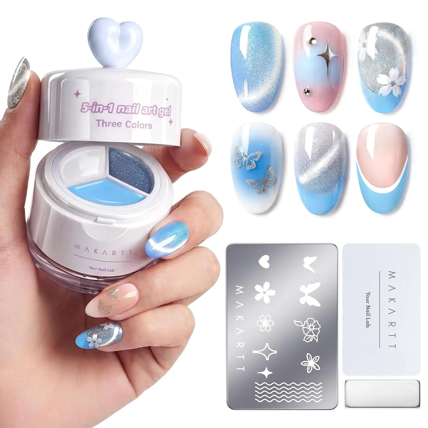 Makartt ColorPot Frosty Blend Kit nagelgel + mini UV-lampa