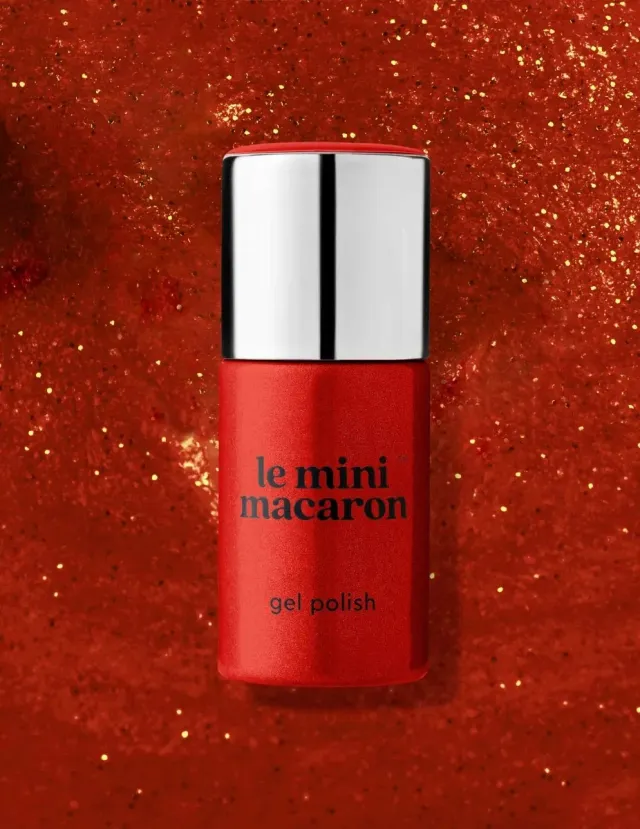 Le Mini Macaron Lucky Red gellack röd shimmer