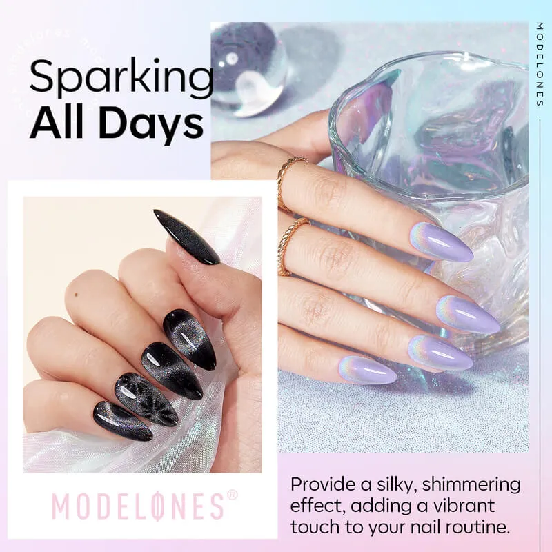 Modelones Holographic Glitter gel top coat cat eye 10 ml