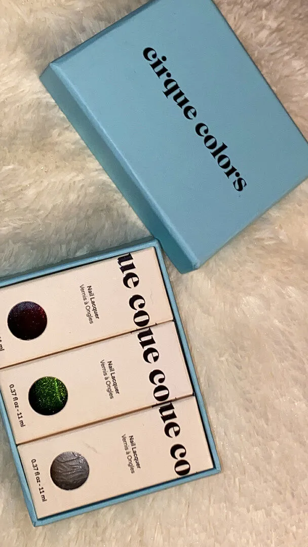 Cirque Colors Gift Box förvaringsask trio turkos för 3 lack