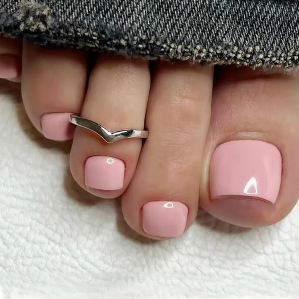 modelones toenails löstånaglar kort rosa 36-pack