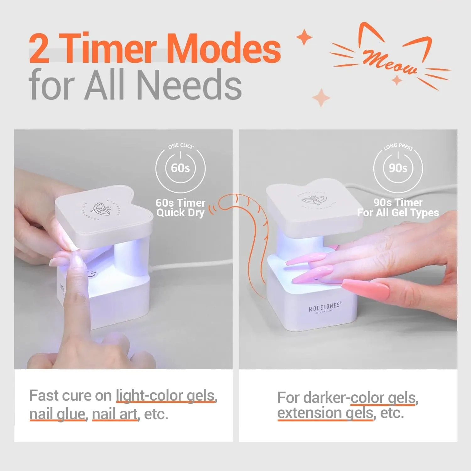 modelones Meow Lamp UV nagellampa 8W vit mini USB