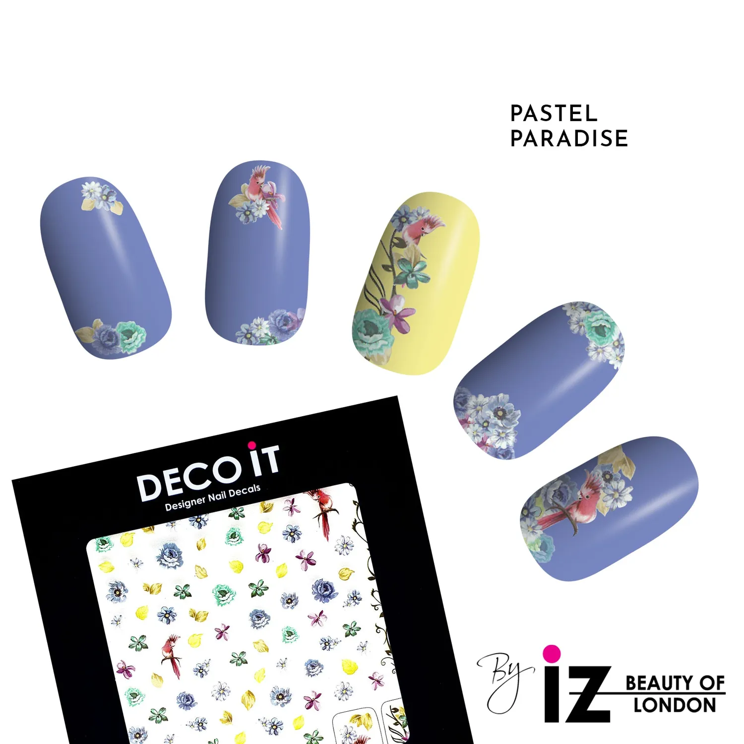 Iz Beauty Pastel Paradise nageldekaler blommor 100-pack