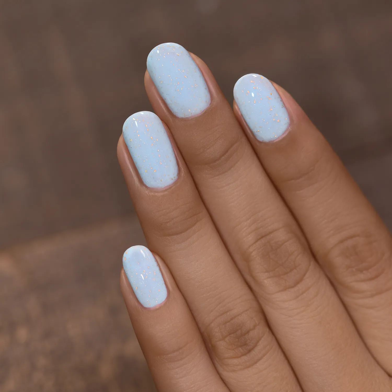 ILNP Snow Globe nagellack ljusblått holografiskt
