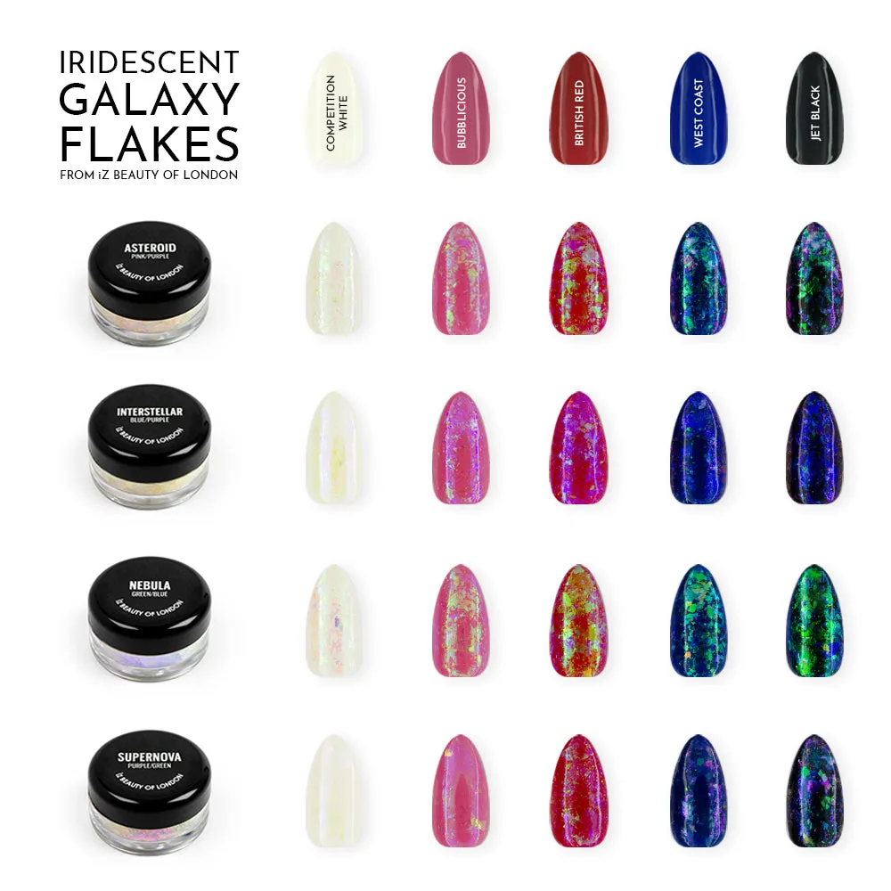Iz Beauty Nebula chrome flakes grön-blå guld