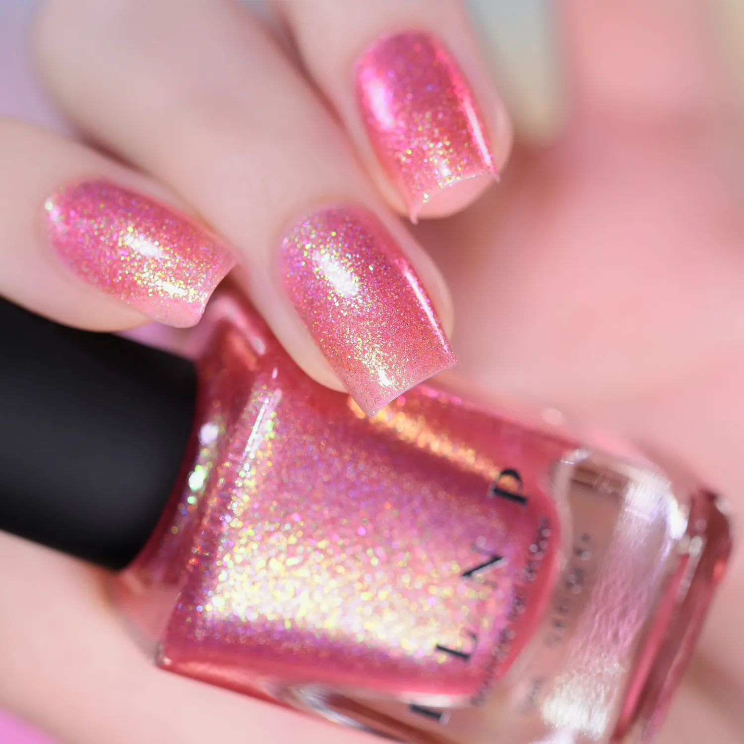 ILNP Pink Flamingo nagellack jelly holografisk rosa
