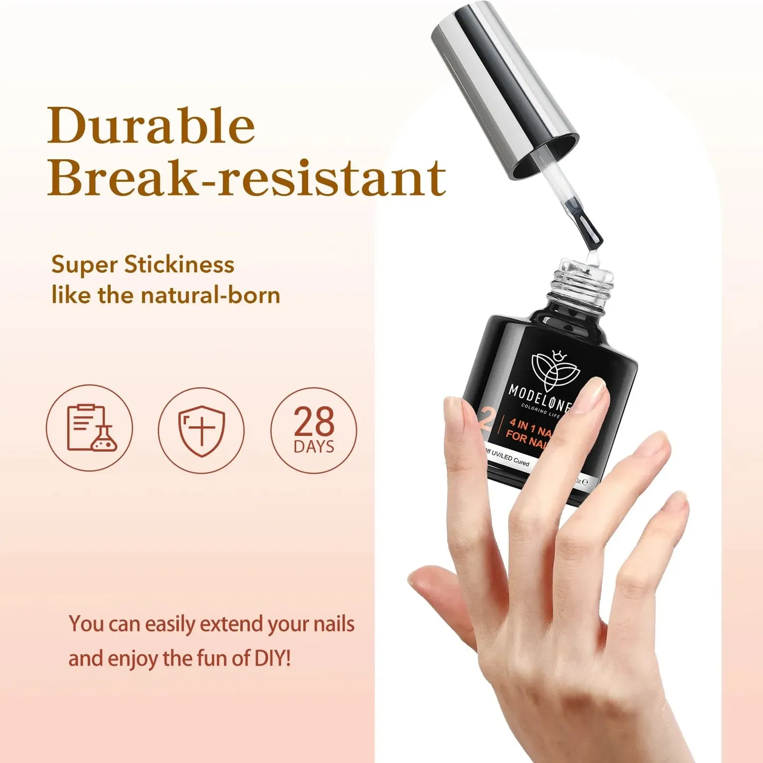 modelones 4-In-1 Multi-Functional Nail Glue Gel 10 ml