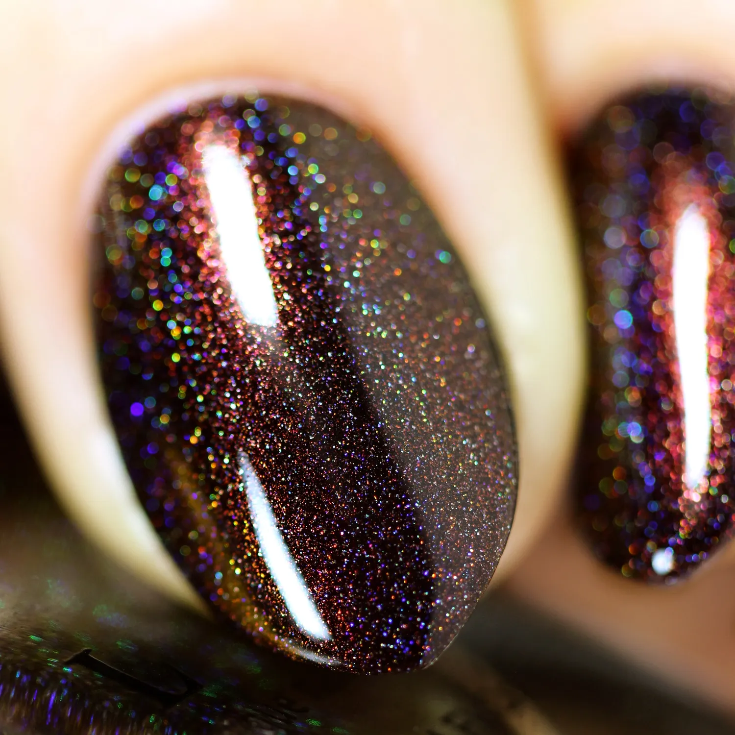 ILNP Dash of Cocoa nagellack holografiskt chokladbrunt