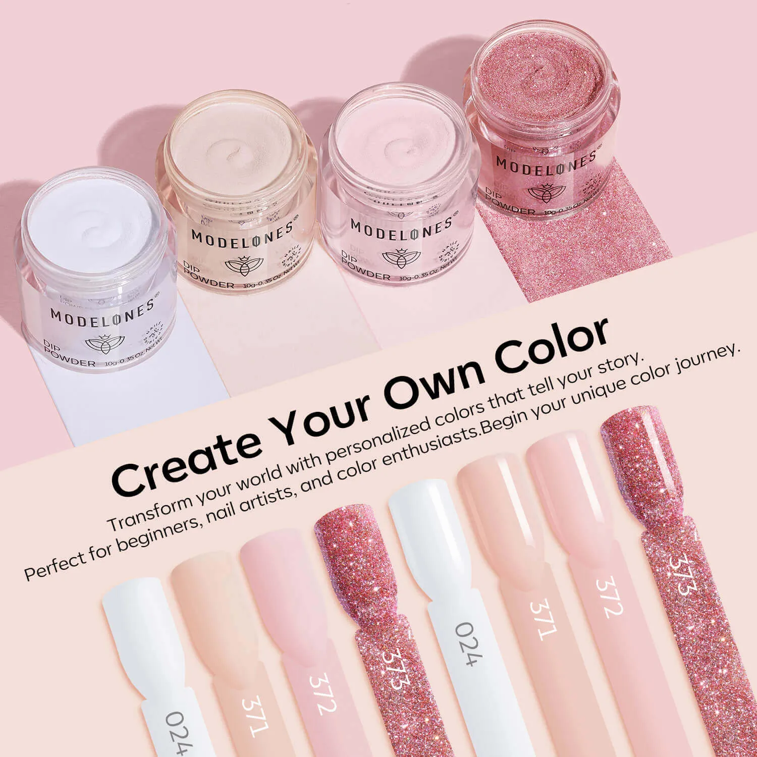 modelones Pick Me dippulver kit rosa glitter