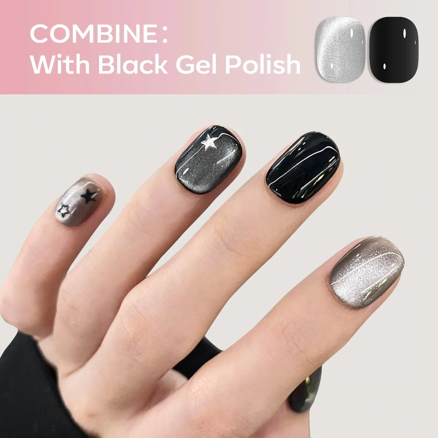 Modelones Inspire Gel Milky Dust gellack 15 ml grå cat eye