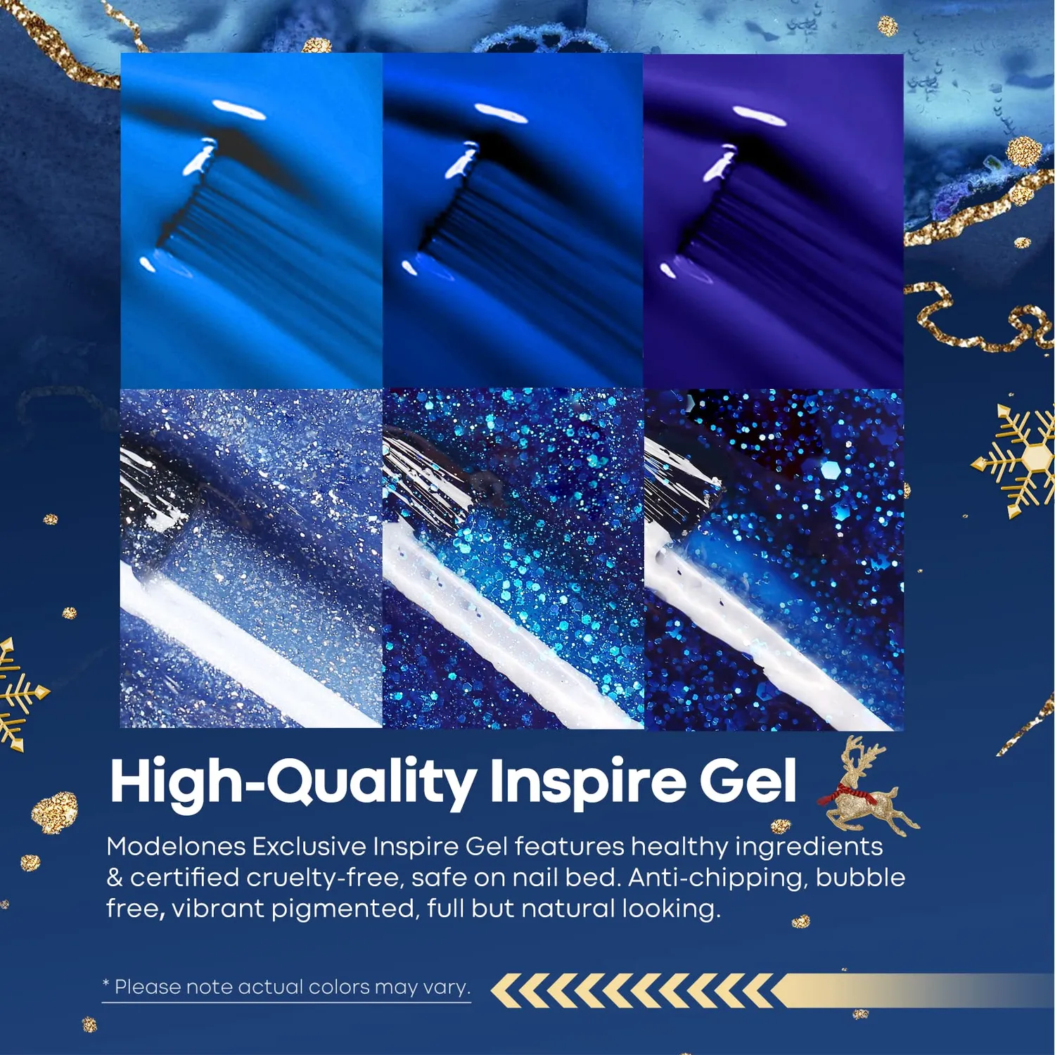Modelones Sapphire gellack 6-pack blå glitter