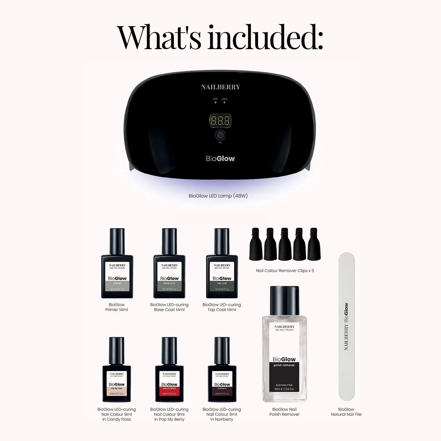 Nailberry BioGlow Starter Set manikyrset 3 färger