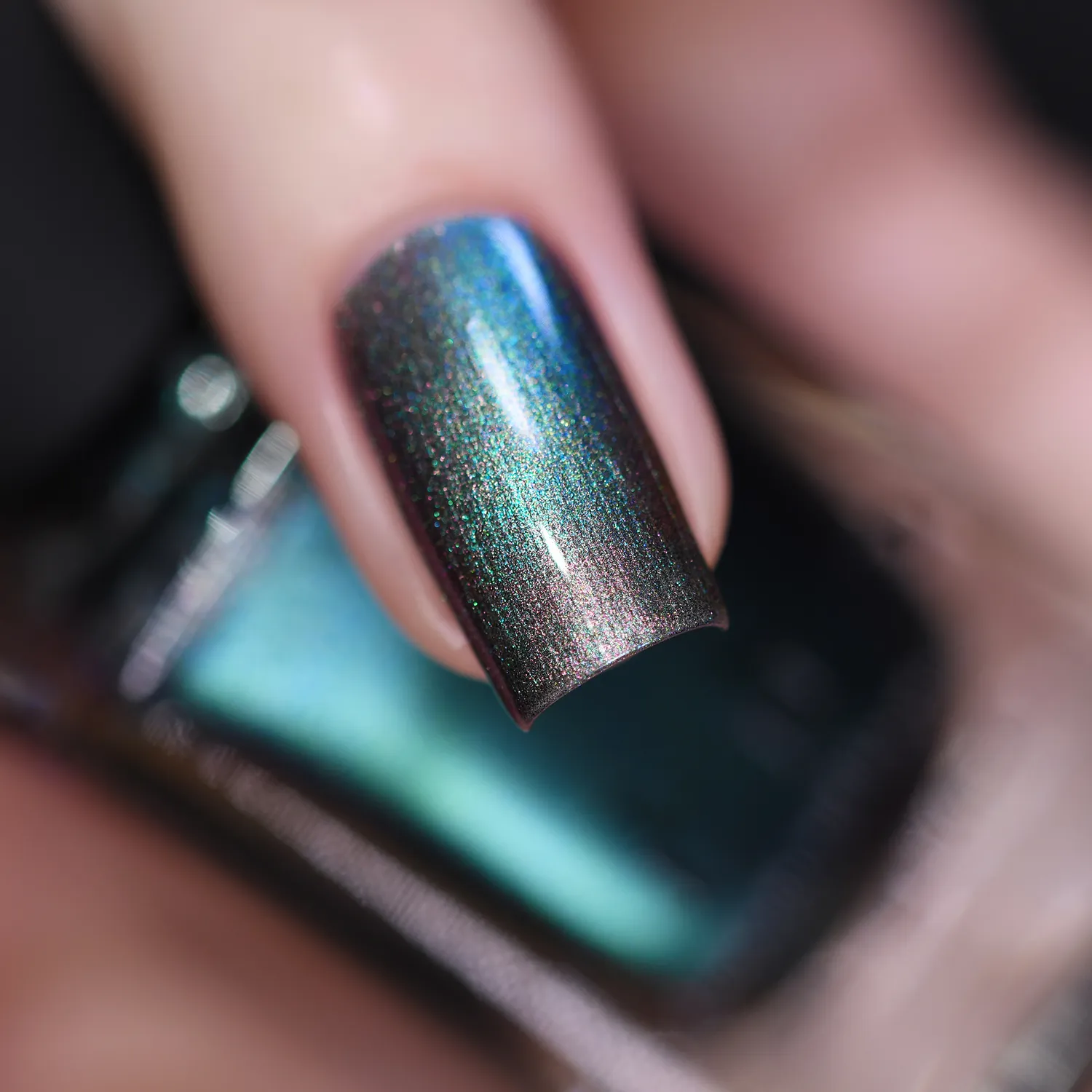 ILNP Ultra Chrome Stardust nagellack silver-teal skiftande