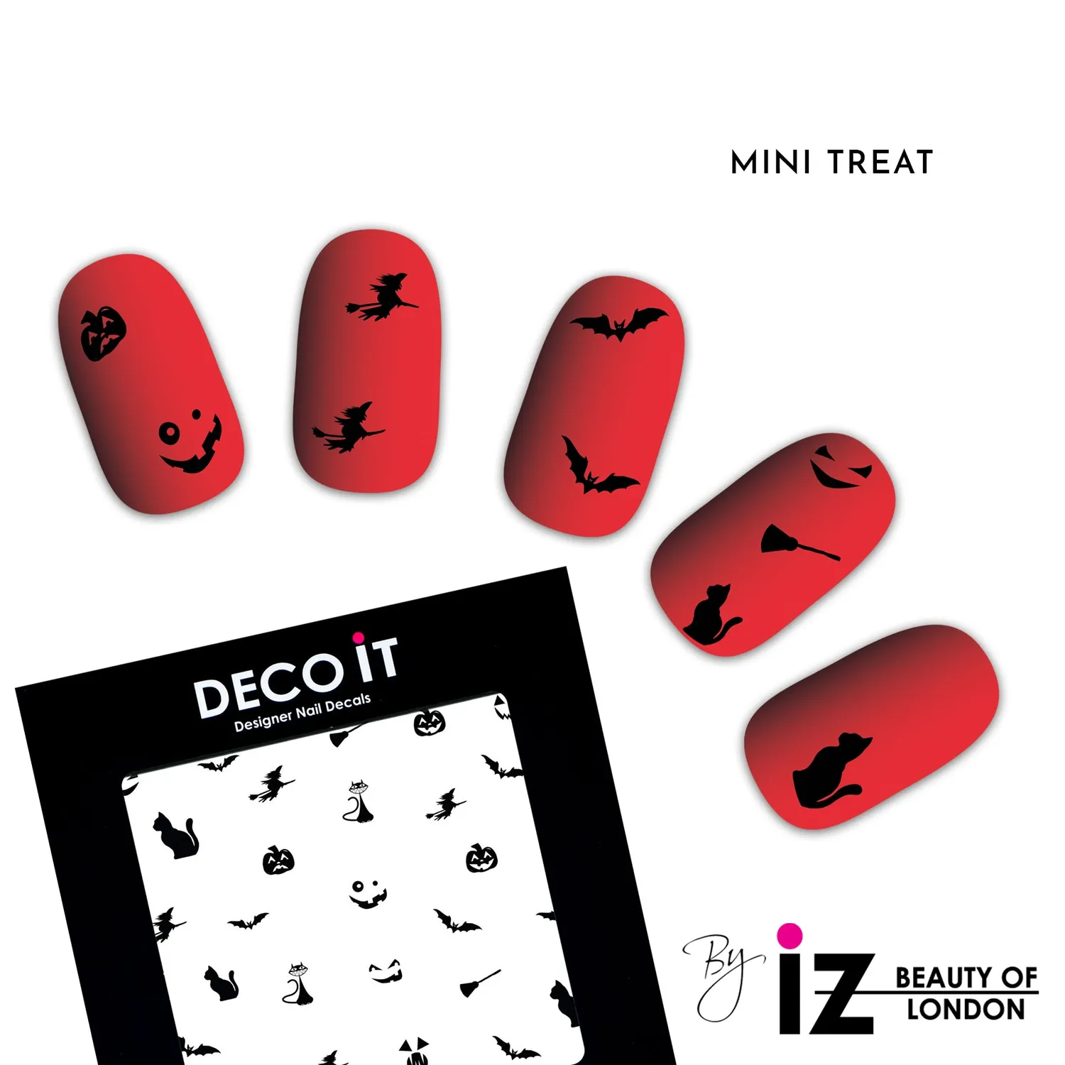 Iz Beauty Mini Halloween Treat nageldekalar 30-pack svarta